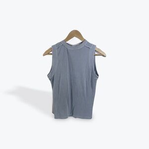 Gilded Intent Chic Sleeveless Blue Gray Women's Muscle Tee Tank Medium